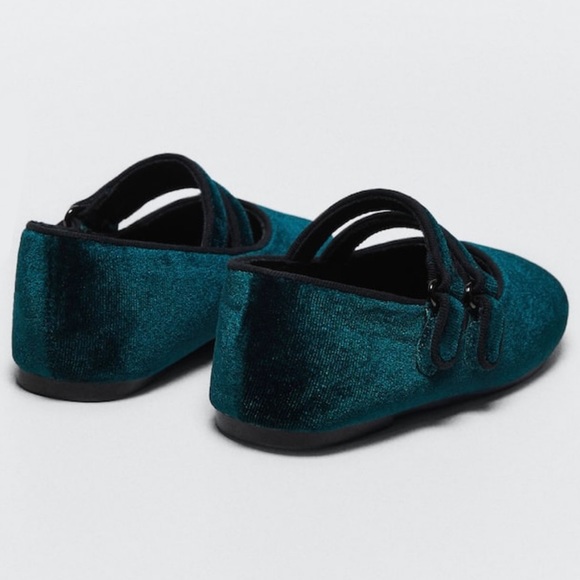 NWT Mango Velcro Fastening Velvet Ballerina Flats - Picture 3 of 9